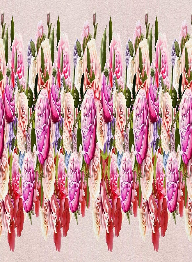 WallDesign Multicolor Rose Flowers Self Adhesive Wallpaper Border - 5.25 inch Width by 5 ft Length - Image 1